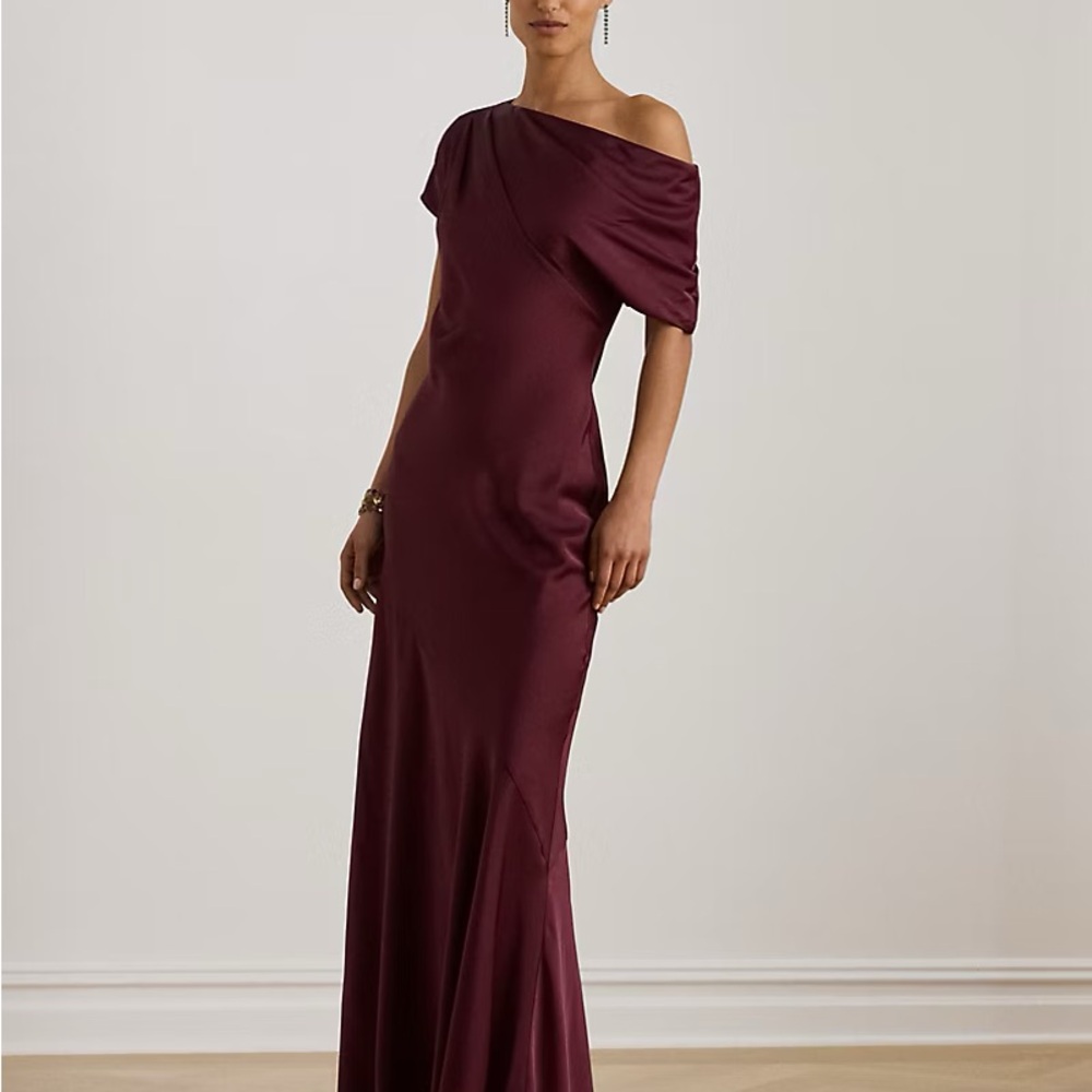 Ralph Lauren Satin Maxi Skirt in Wine